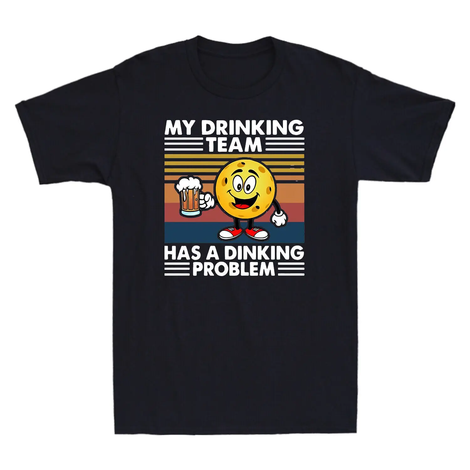 

Pickleball My Drinking Team Has A Dinking Problem Vintage Men T-Shirt Black Tee