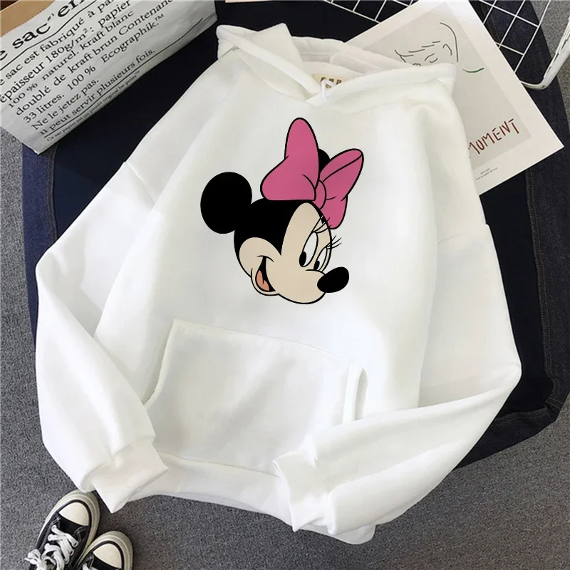 Felpa con cappuccio dolce Disney Minnie Mouse Felpa Abbigliamento Felpa con cappuccio Top Felpe con cappuccio Felpe Abbigliamento per ragazze femminili Donna