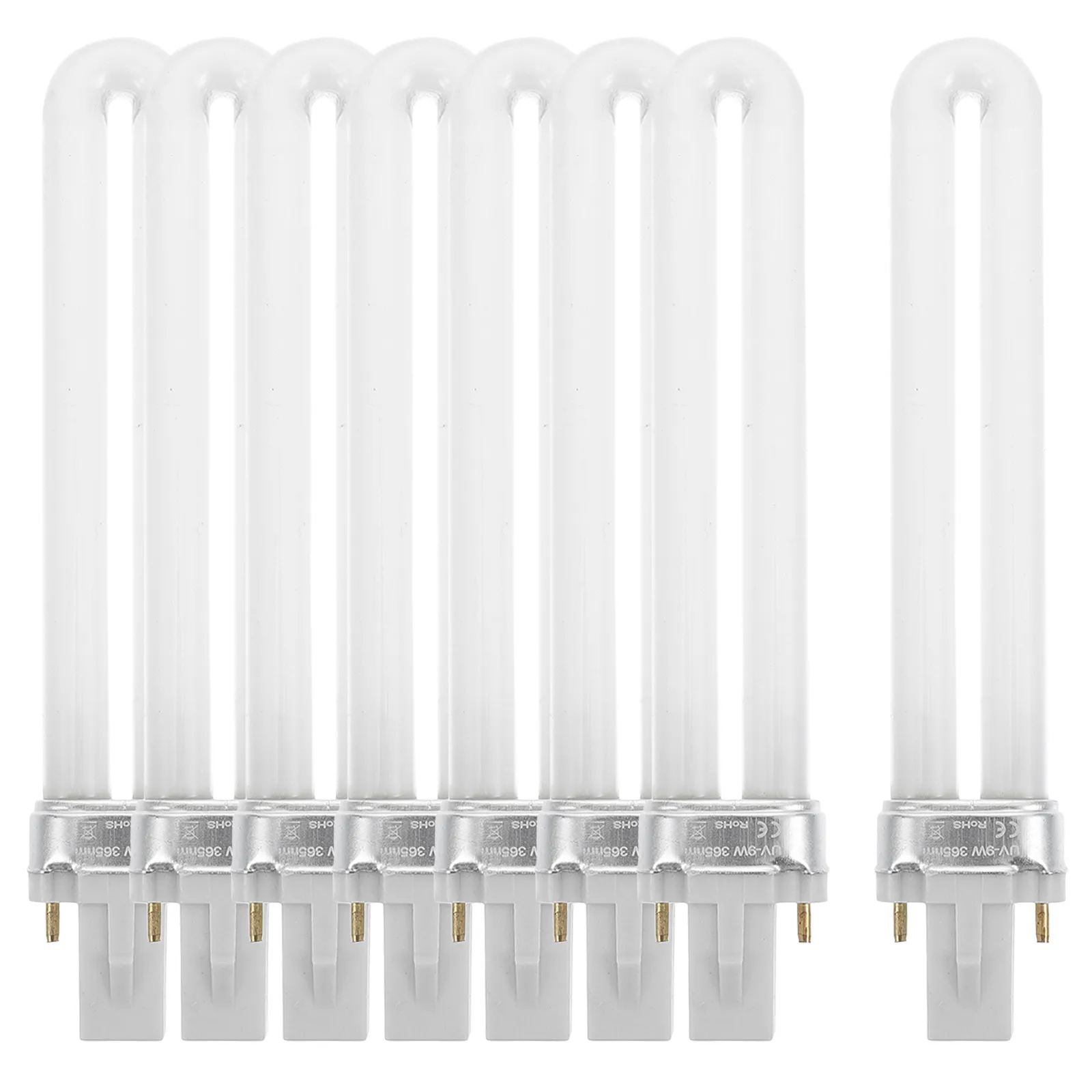 

8Pcs 9W Nail Polish Light Tube Works with All Uv LED Gel Types Manicure Lamp for Salon Professionals and Nail