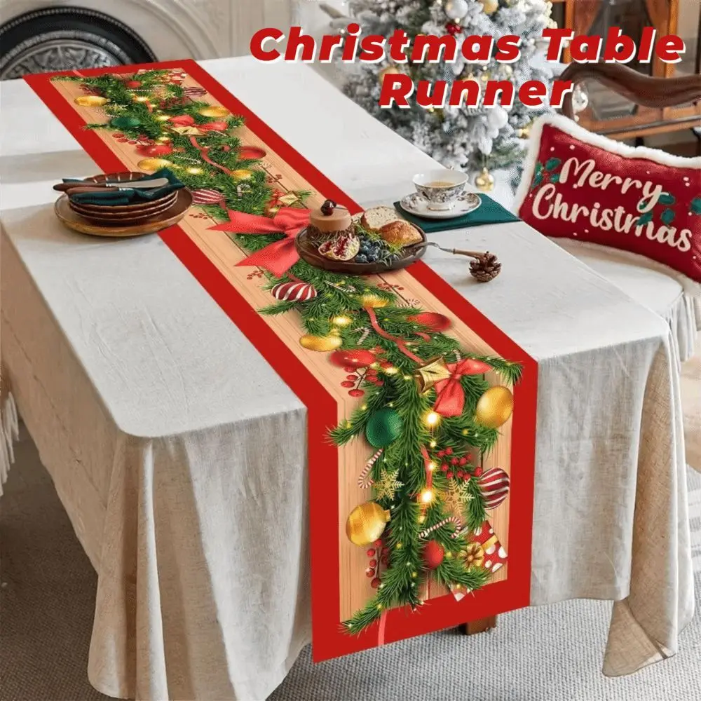 

New New Year Christmas Table Runner Xmas Party Navidad Gift Christmas Table Flag Flag Cover Table Cover Party Ornament