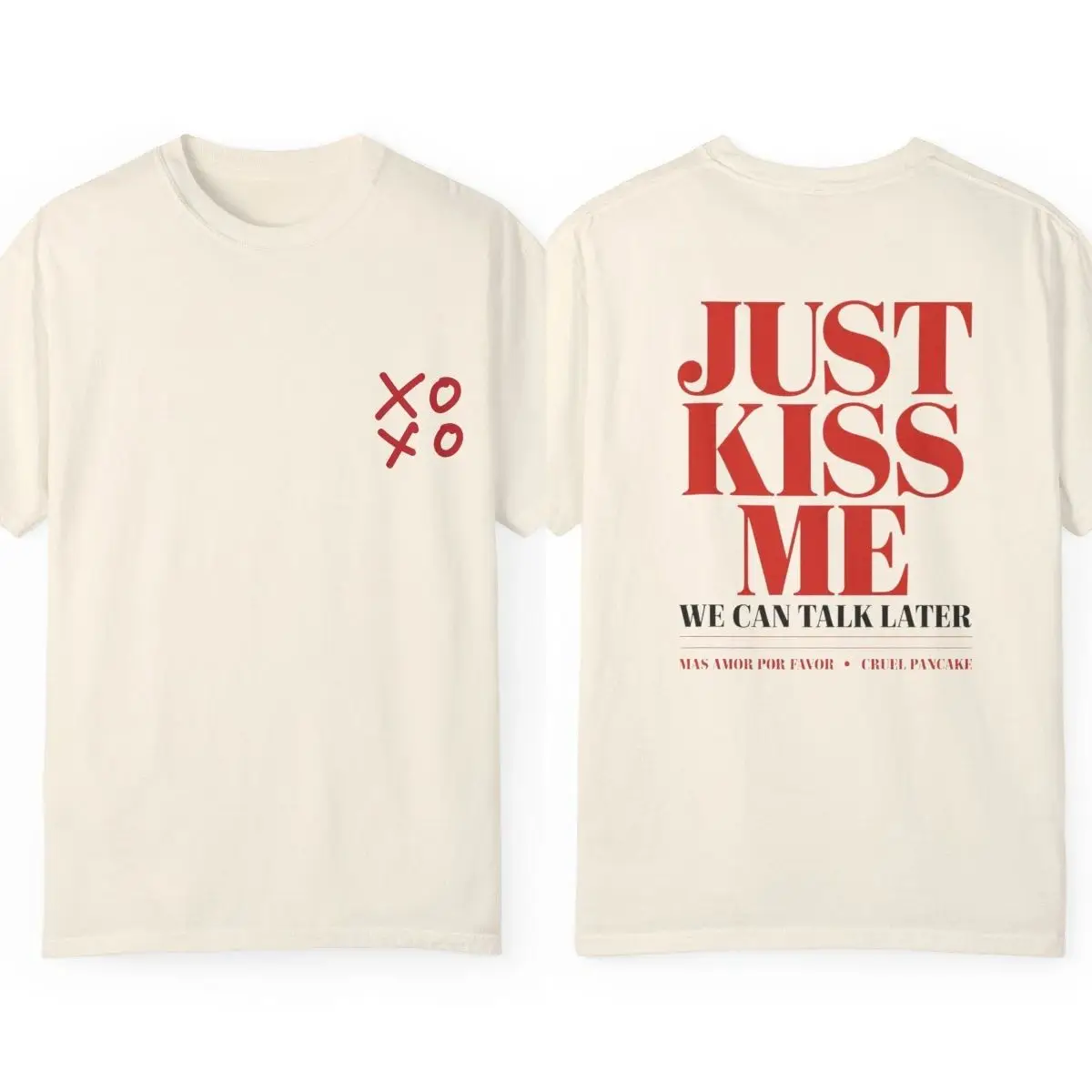 Summer Y2k Fashion T-shirts Just Kiss Me Funny Graphic Print T-Shirt Positive Shirt Gift Casual Loose Streetwear Unisex