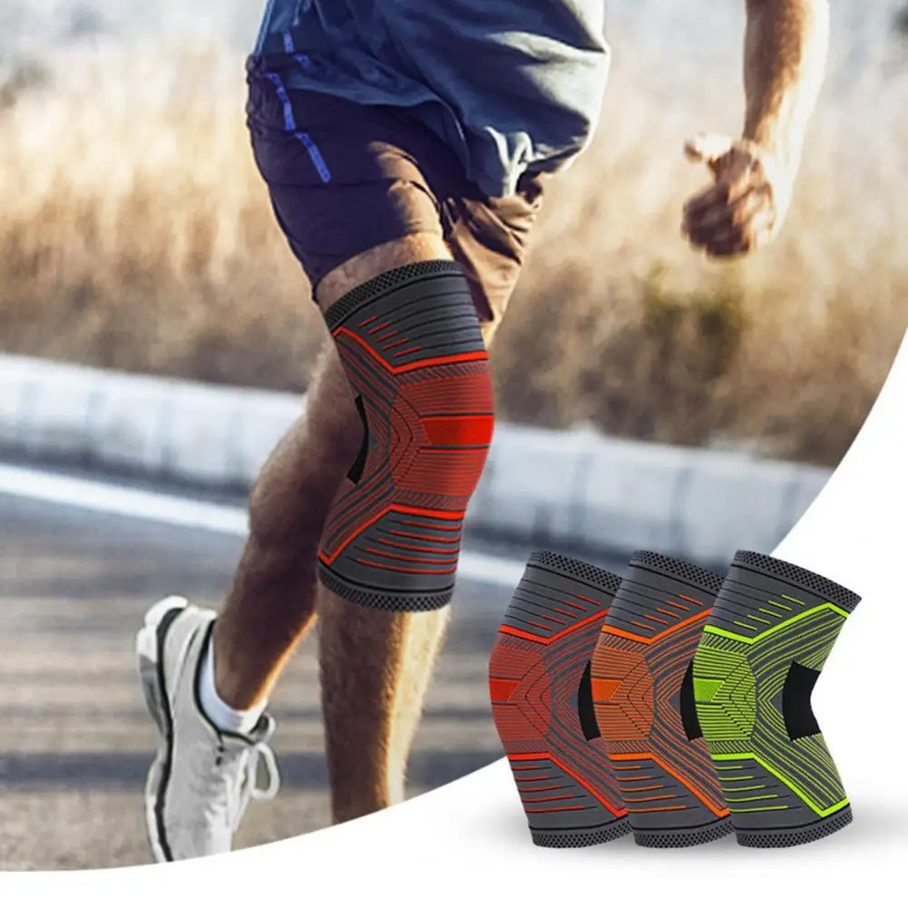 Knee Compression Sleeve for Men Women Sports Knee Pads with 3D Knitting Tech Elastic Design Non-slip Knee Guards for Running