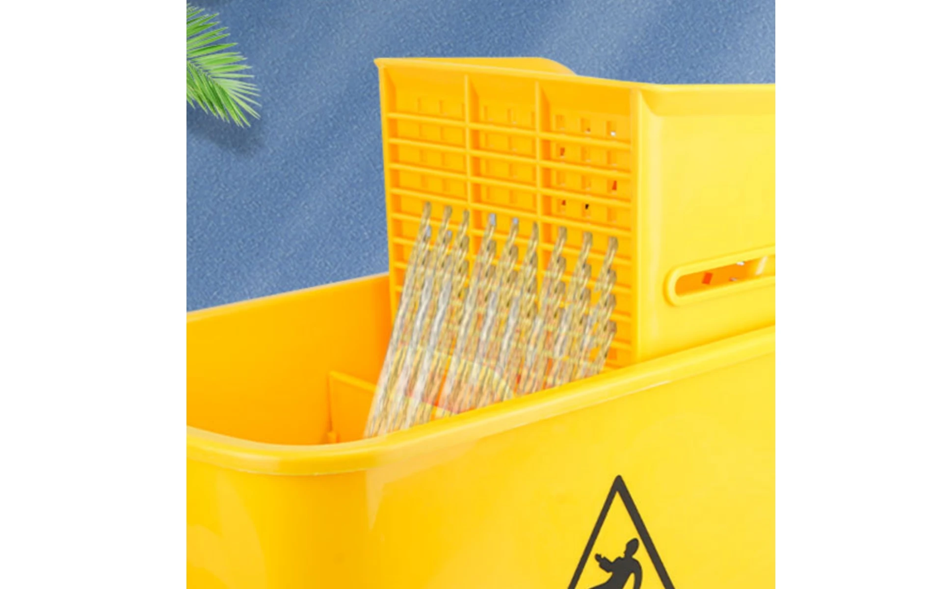 Hand-Press Mop Wringer Head Plastic and Metal Mop Wringer Head Cleaning Equipment Blue Grip Yellow