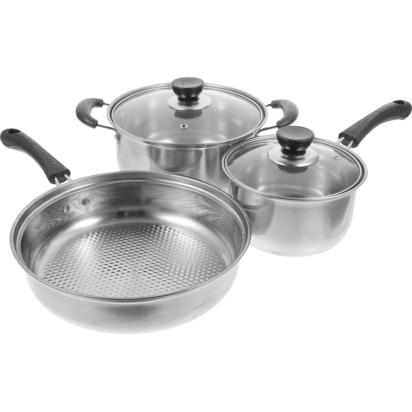 

1 set Kitchen Pot 20cm Soup Pot Milk 24cm Pan Soup Pan Stainless Steel Stainless Steel Cookware Set Cookware Daily Use Stockpot