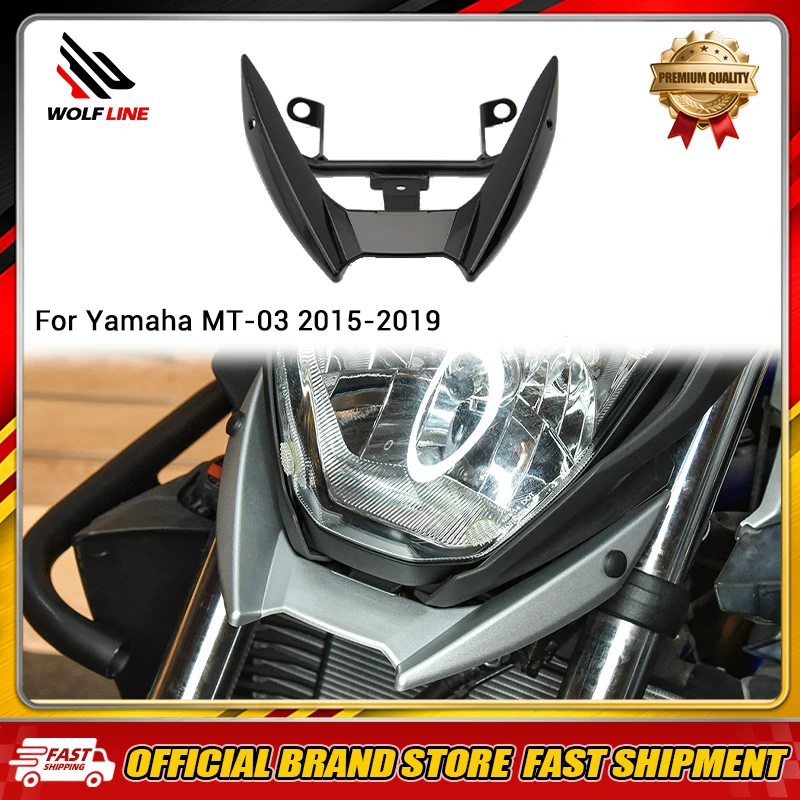 WOLFLINE Front Beak Nose Cowl Headlight Stay Support Bracket For Yamaha MT-03 2015-2019 Motorcycle Head Lamp Lower Fairing Cover