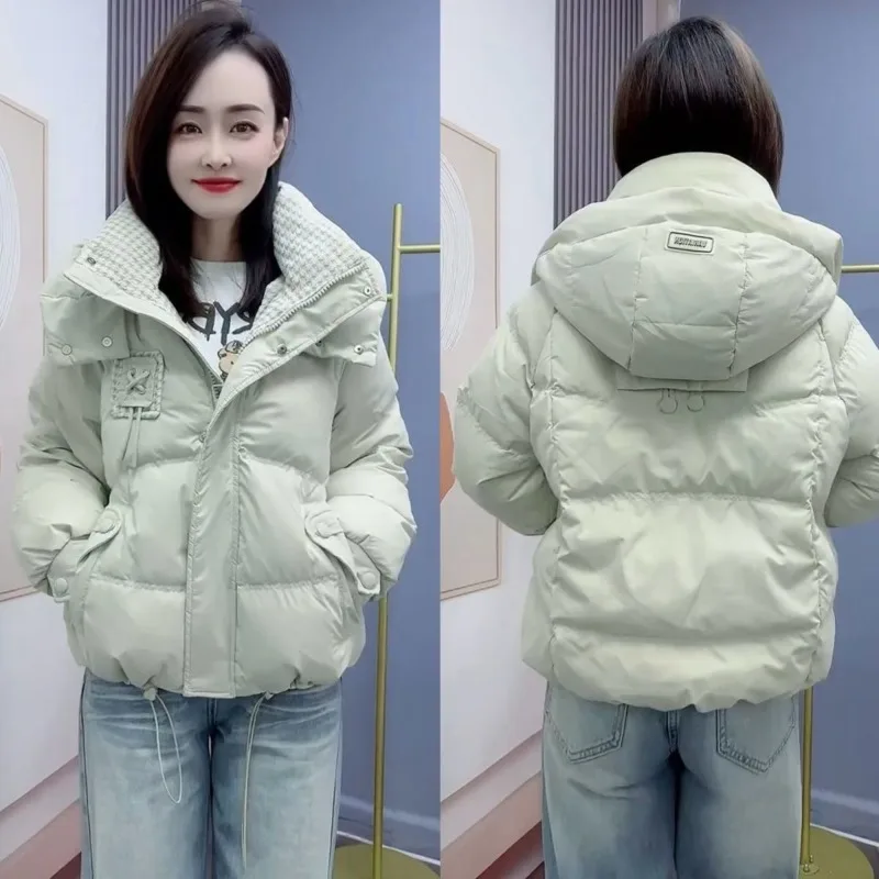 

High-quality Short Cotton-padded Jacket 2025Women's Short Temperament Casual All-Match Hooded Thick Warm Parkas Female Outerwear