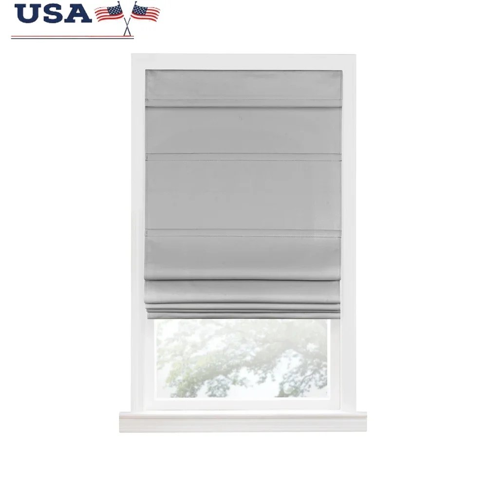 

Cordless Blackout Roman Shade 100% Room Darkening Safe Kids Pets Super Soft Polyester Easy Mounting Brackets Included