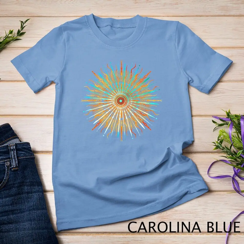 Sun Mandala T-Shirt - Geometric Abstract Starburst Unisex T-shirt