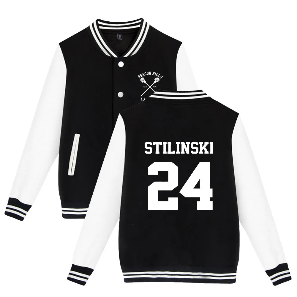 

Teen Wolf Stilinski 24 LAHEY 14 MCCALL 11 DUNBAR 9 Hockey uniform Jackets Hip Hop Unisex Youthful Clothes Baseball Uniform