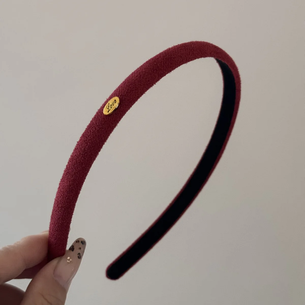 1Pcs Samt Textur Feine Haar Hoop Multi Farbe Einfache Liebe Logo Haar Hoop frauen Täglich Vielseitige Kopfbedeckung haar Bands – Detail 19