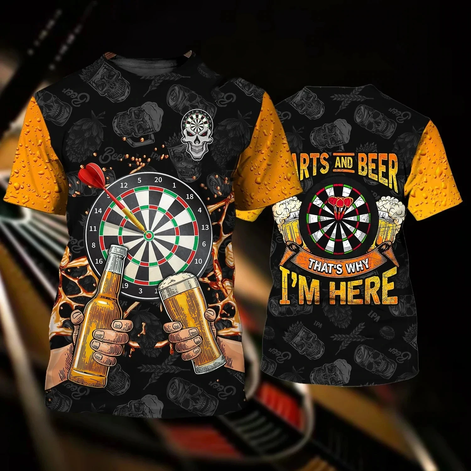 Men\'s Beer T shirt Darts 3d Print T-shirt Men Women Fashion T-shirts Kids Hip Hop Tees Tops Boy Tees Male Camisetas Summer Tops