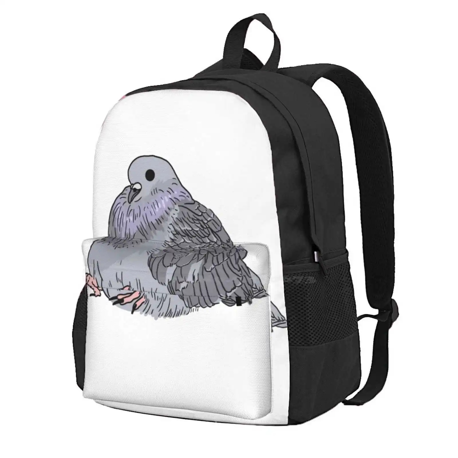 Fat Pigeon Hot Sale Schoolbag Backpack Fashion Bags Kawaii Pigeons Doves Cute Birds Adorable Alixe Lemon