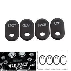 New Black Steel Motorcycle Rocker Panel Switch Button Covers For Harley Davidson Touring Road Glide Electra Glide Street Glide