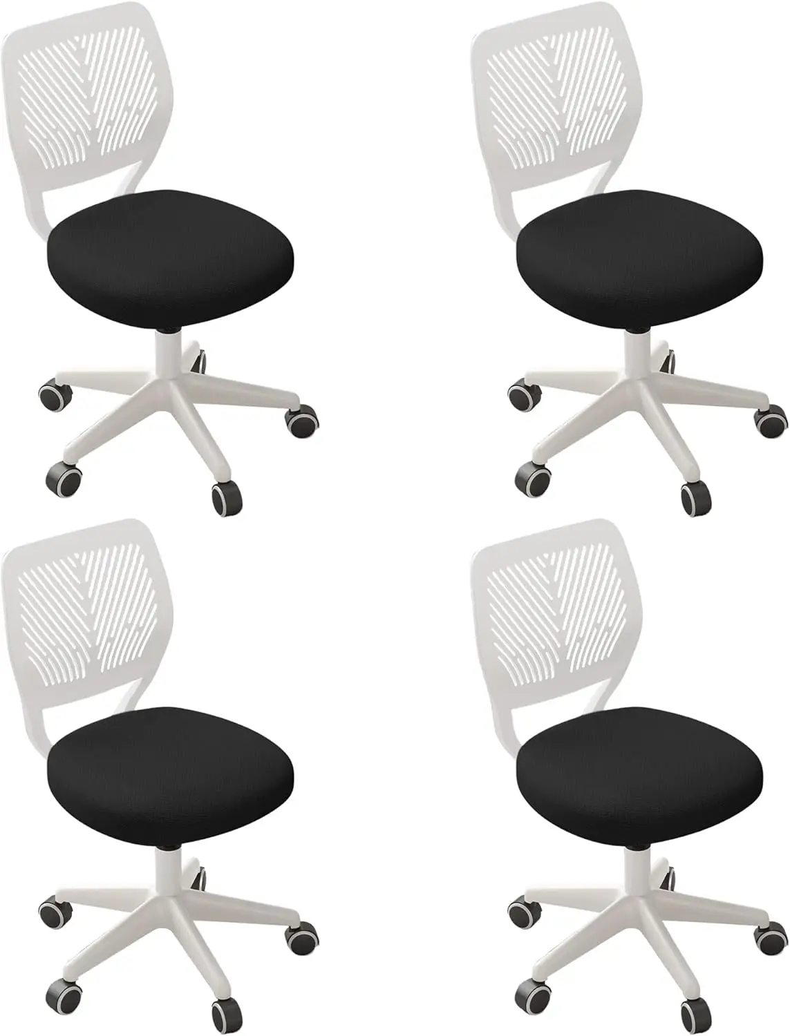 

Настольный стул без подлокотников, вращающийся офисный стул на колесиках с мягкой мягкой подушкой, небольшой рабочий стул с регулируемой по высоте, эргономичный учебный стул