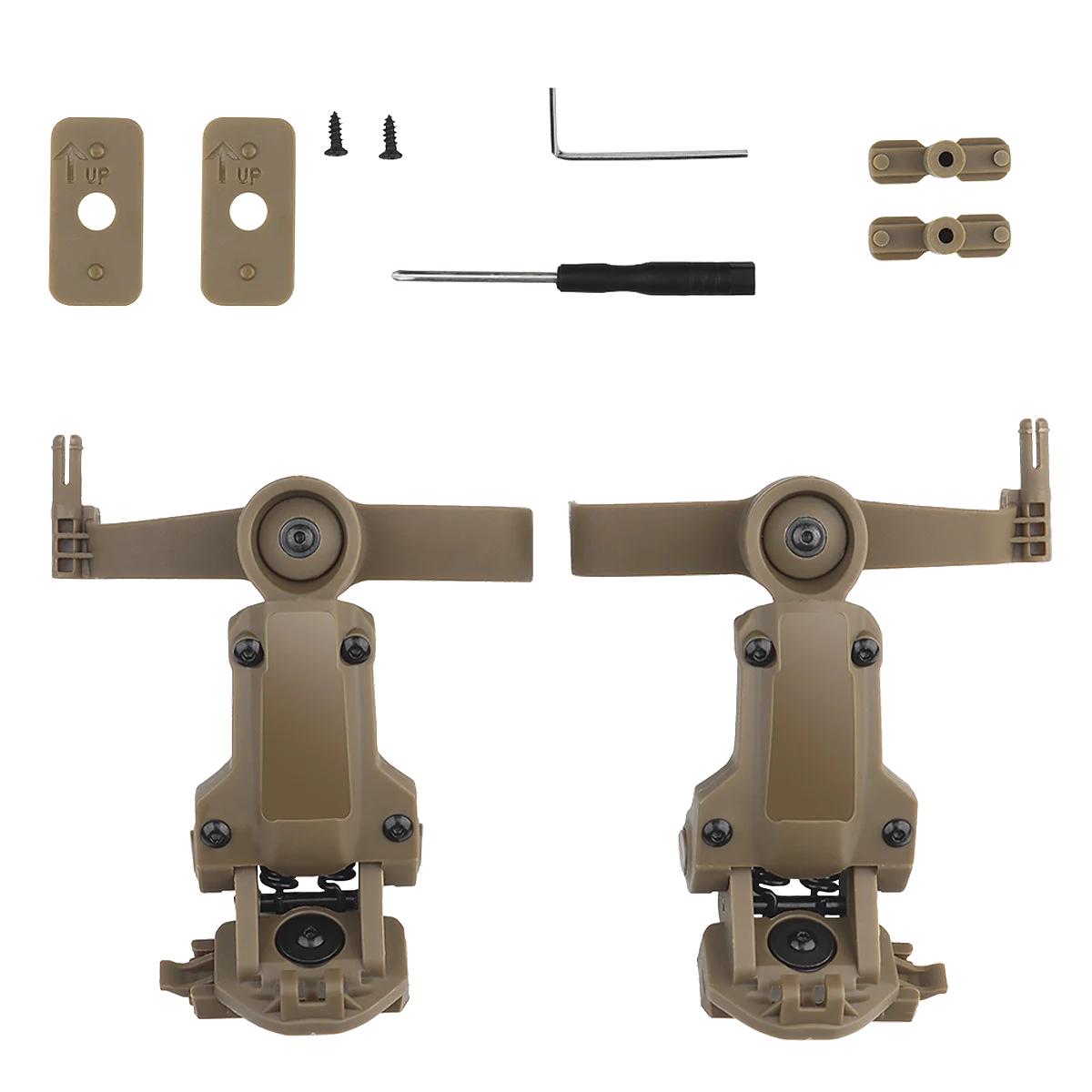 Adapter szyny do hełmu do słuchawek strzeleckich PELTOR ComTac Airsoft, akcesoria do słuchawek, mocowanie pasujące do szyn Ops Core ARC Wendy ML-K — 2