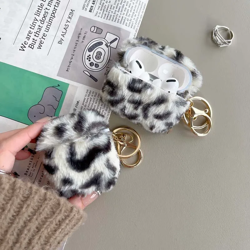 White Leopard Print Cases for Apple Airpods 1/2 3 4 Protective Wireless Earphone Cover for Apple Air Pods Pro Charging Box Bag