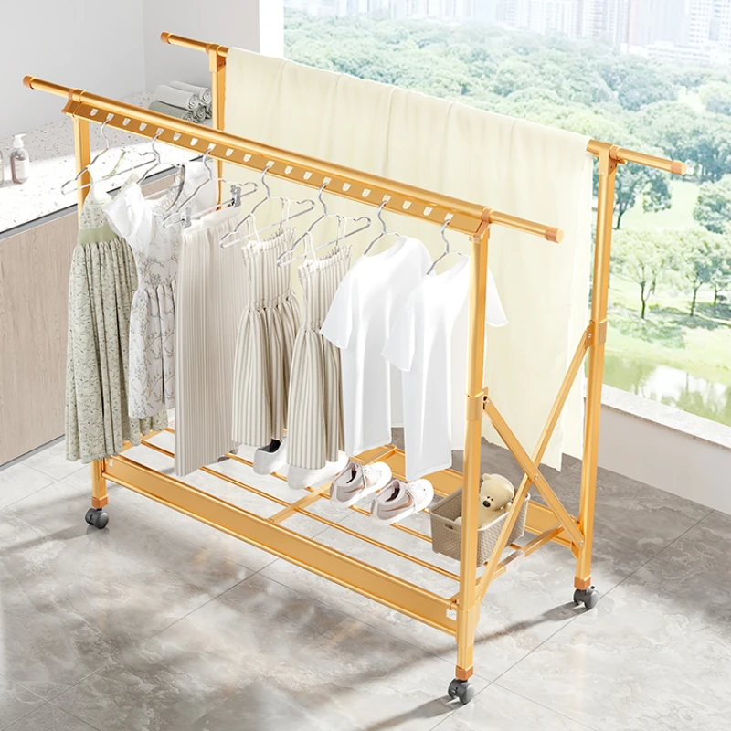 

Clothes Hanger Balcony Floor standing Household Folding Telescopic Indoor and Outdoor Fixed Floor Pole Window