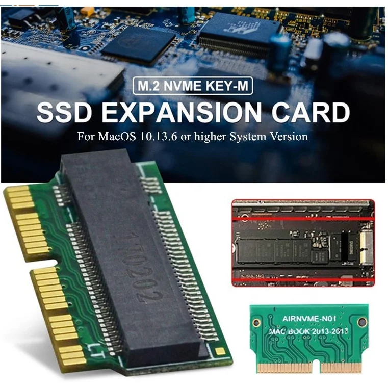 M.2 NGFF M-Key NVME AHCI SSD Adapter for 2013 ~ 2017 12+16Pin Laptop A1465 A1466 A1398 A1502