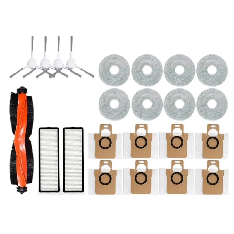 

【CARNIVAL FEAST】Аксессуары для робота-пылесоса X20 Max / D109GL: основная и боковые щетки, HEPA-фильтр, салфетка для влажной уборки, сменный мешок для сбора пыли