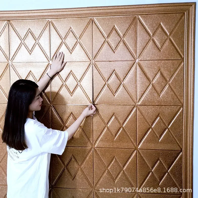 

Self-Adhesive 3D Foam Wall Stickers, Waterproof Textured Wall Panels for Bedroom Ceiling Living Room Home Decor