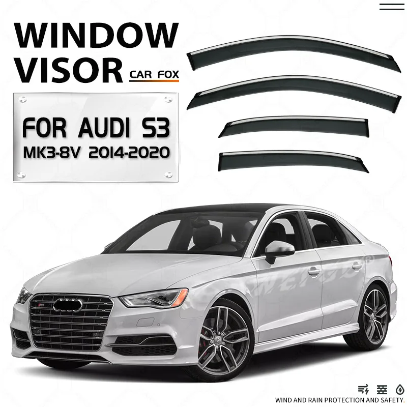 

Для Audi S3 2014-2020: Дефлекторы окон, ветровики, защита от дождя и солнца, аксессуары для авто