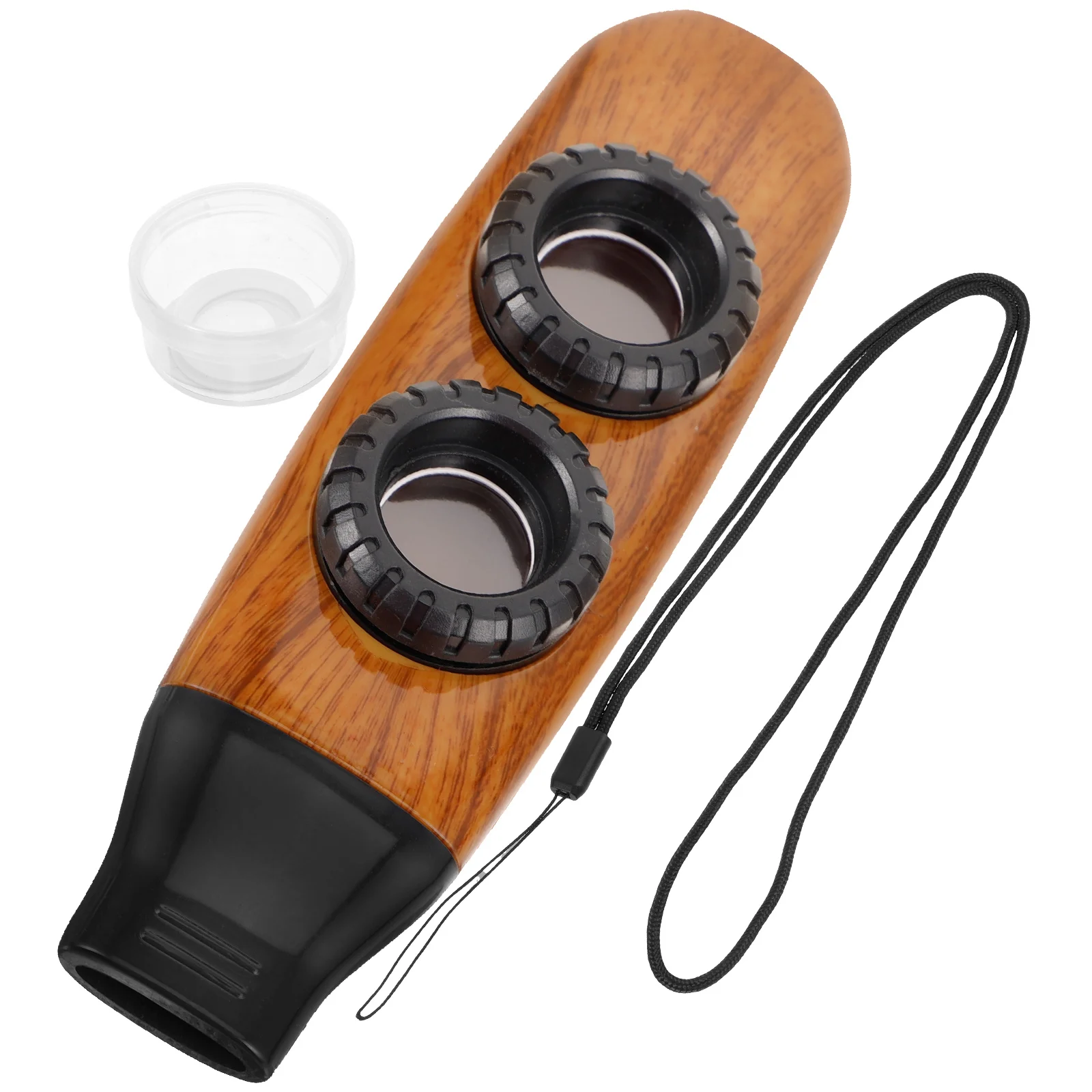 

Double Hole Kazoo Musical Instrument Wood Grain Color Lightweight Compact Size Guitar Ukulele Companion Beginner