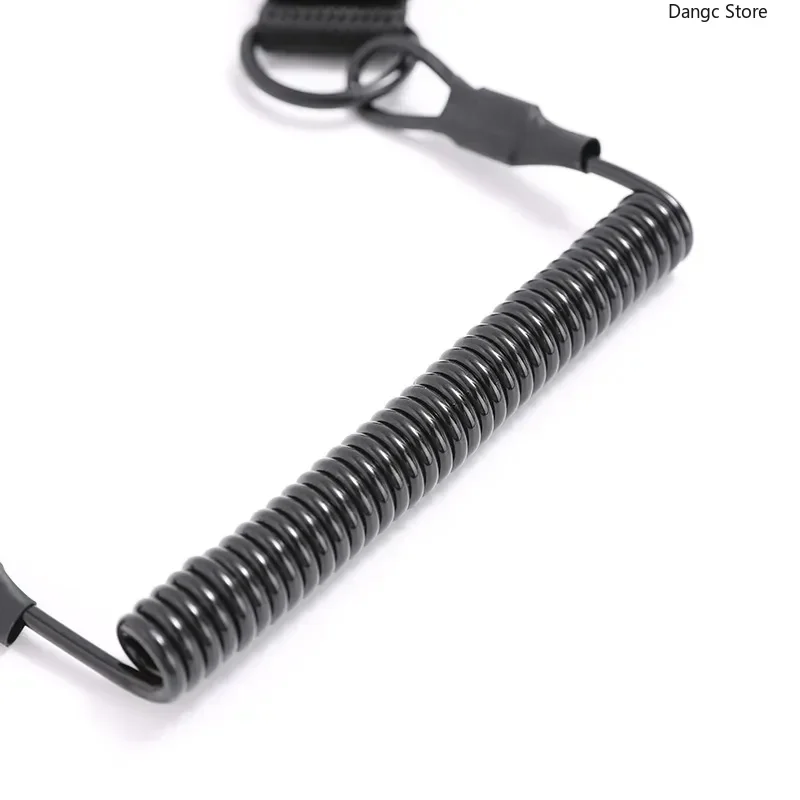 Tactical Anti Lost Elastic Lanyard Key Ring Flashlight Accessories Anti Theft Anti Cut Military Spring Seat Belt Gun Rope Kit