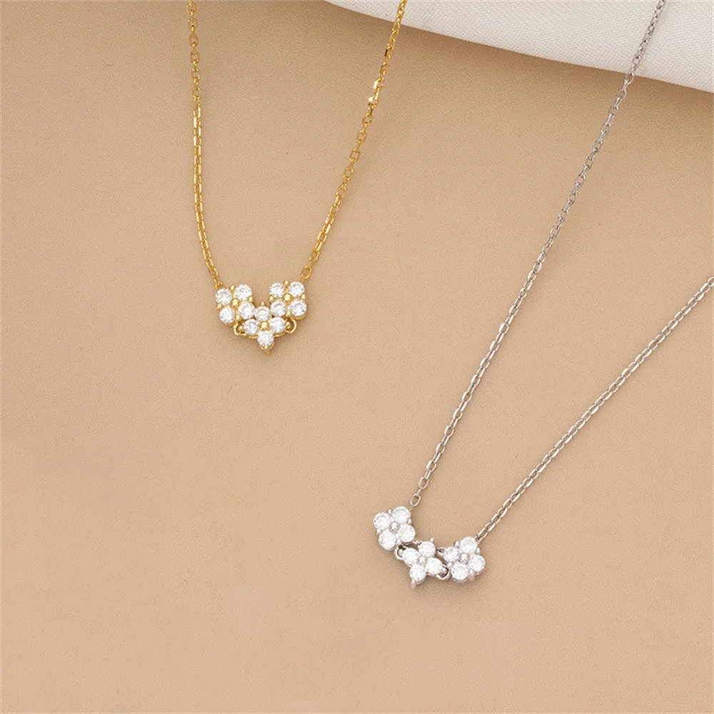 

Korean S925 Sterling Silver Collarbone Chain for Women, Gingerbread Man Shape, Cute Niche Minimalist Necklace Christmas Gift