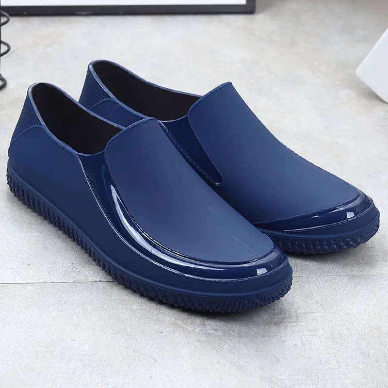 Summer Refreshing Mens Low Ankle Rain Boots Waterproof Anti-Slip Lightweight All-Match Trendy Soft Sole Shoes