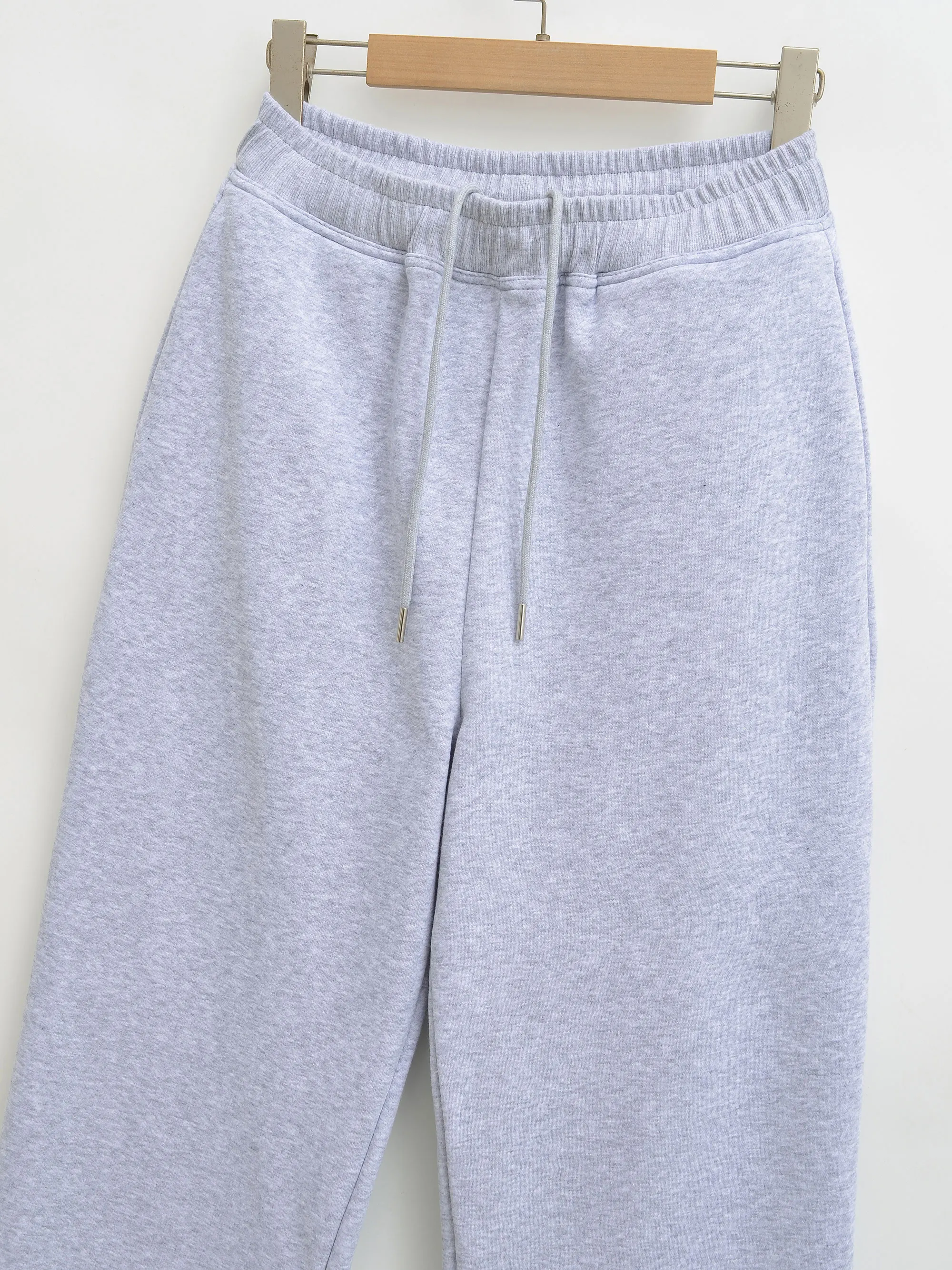 HH Frauen Casual Solide Hoodies Hosen Sets Langarm Pullover Sweatshirts Mantel Kordelzug Breite Bein Hosen Büro Dame Anzüge – Detail 16