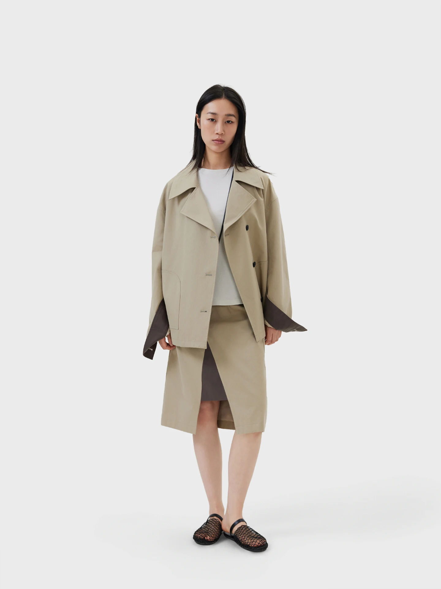 

Deconstructed Color Blo Set 00 Cotton Jaet f Skirt Unique Sle Spring Faion Women's Two-Piece Suit Long Sve