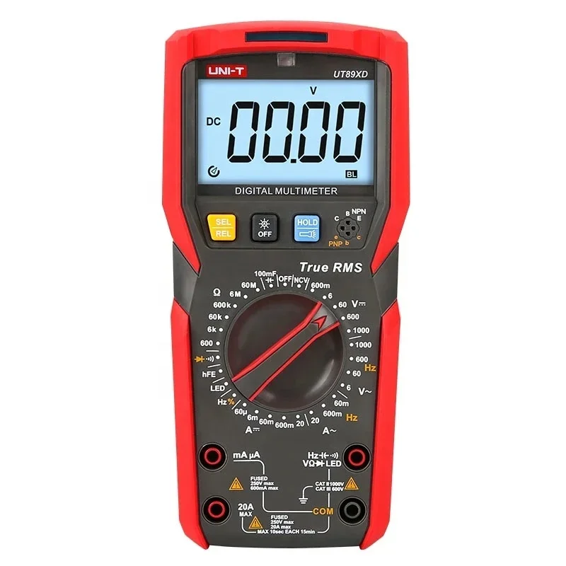 005 UT89X 890C 890D 89XD  Professional Digital Multimeter True RMS NCV 20A Current AC DC Voltmeter Capacitance Resistance Teste