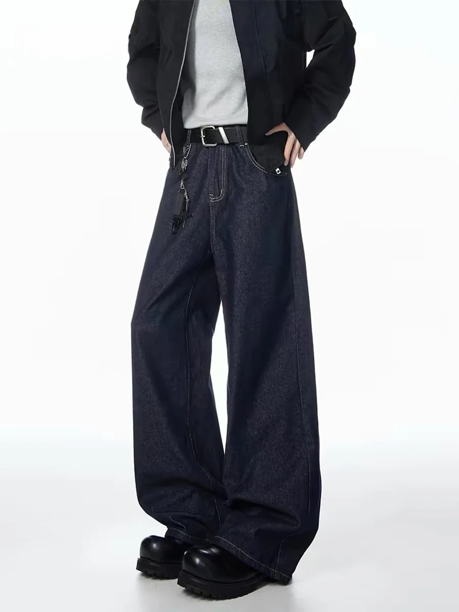

Cleanfit High Waist Denim Jeans Women's Original Color Casual Loose Wide Leg Scythe Pants Spring Season American Style