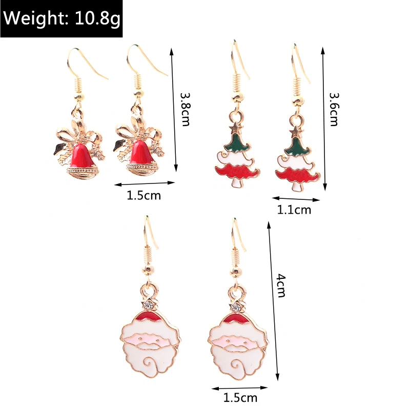 Modische Weihnachts-Ohrhänger für Damen, Emaille-Ohrringe mit Weihnachtsbaum-, Schneemann-, Hirsch- und Glockenmotiven, Hängeohrringe für Mädchen, Party- und Festgeschenk – Detail 12
