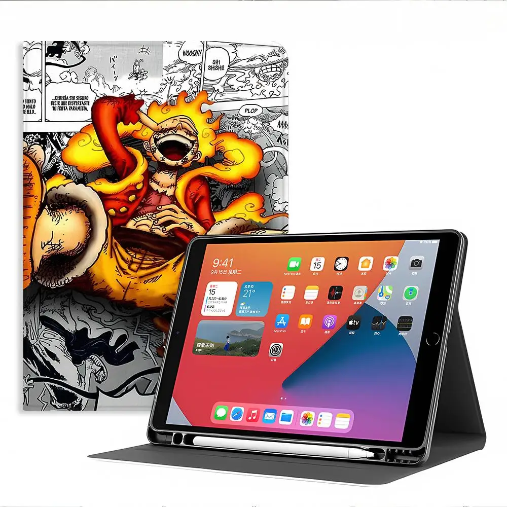 Luffys One Pieces with Pencil Slot Case for Apple iPad Pro11 13 Air 11 13 M4 M3 M2 A16 2026 10th 7/8/9th Air 4/5/6th