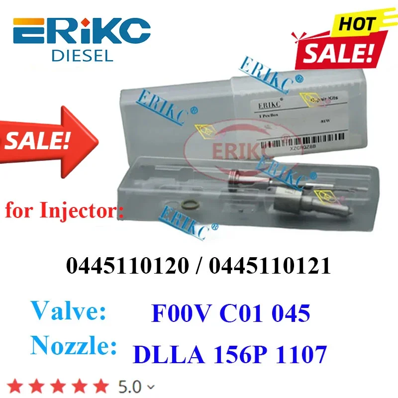 0445110121 0445110120 Fuel Injector Overhaul Repair Kit Valve F00VC01045 Nozzle DLLA156P1107 0433171712 for Mercedes Benz