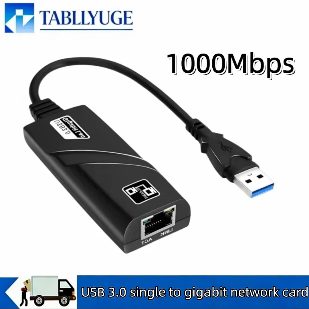 

Адаптер Ethernet TABLLYUGE USB 3.0 на RJ45, сетевая карта Gigabit LAN 1000 Мбит/с для ПК, ноутбуков, MacBook, Windows
