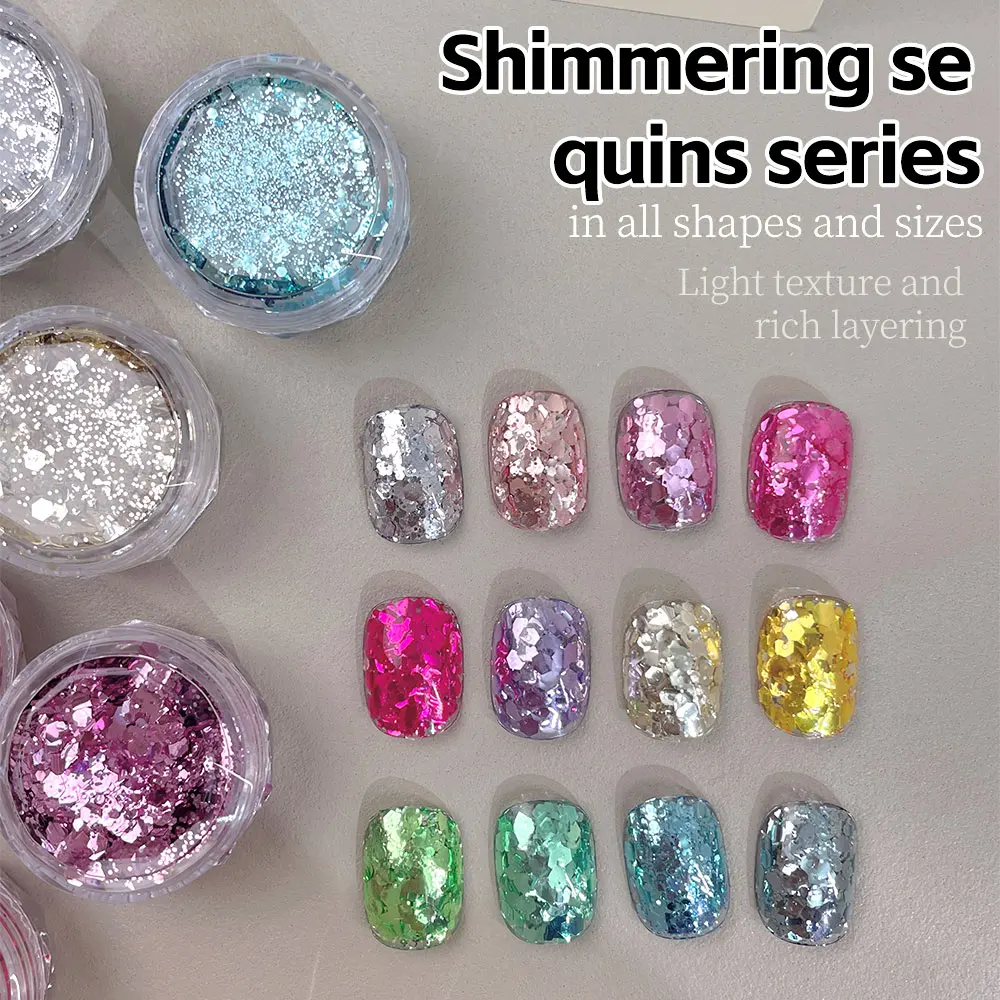 

1 коробка, блестящие блестки для ногтей, нерегулярные блестки для ногтей, голографическая пудра, хлопья, гель-лак для дизайна ногтей, украшения для маникюра, аксессуары