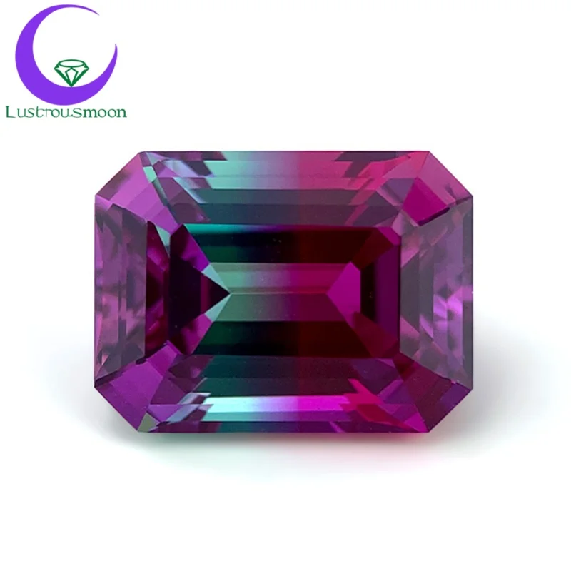 Nowe Kolorowe Syntetyczne Kamienie Szafirowe Hodowlane w Laboratorium, Szlifowane do Szlifu Szmaragdowego, Kolor Arbuzowy, Kamienie Syntetyczne, Kamienie Luzem, Certyfikat AGL, Dostępne Rozmiary na Zamówienie