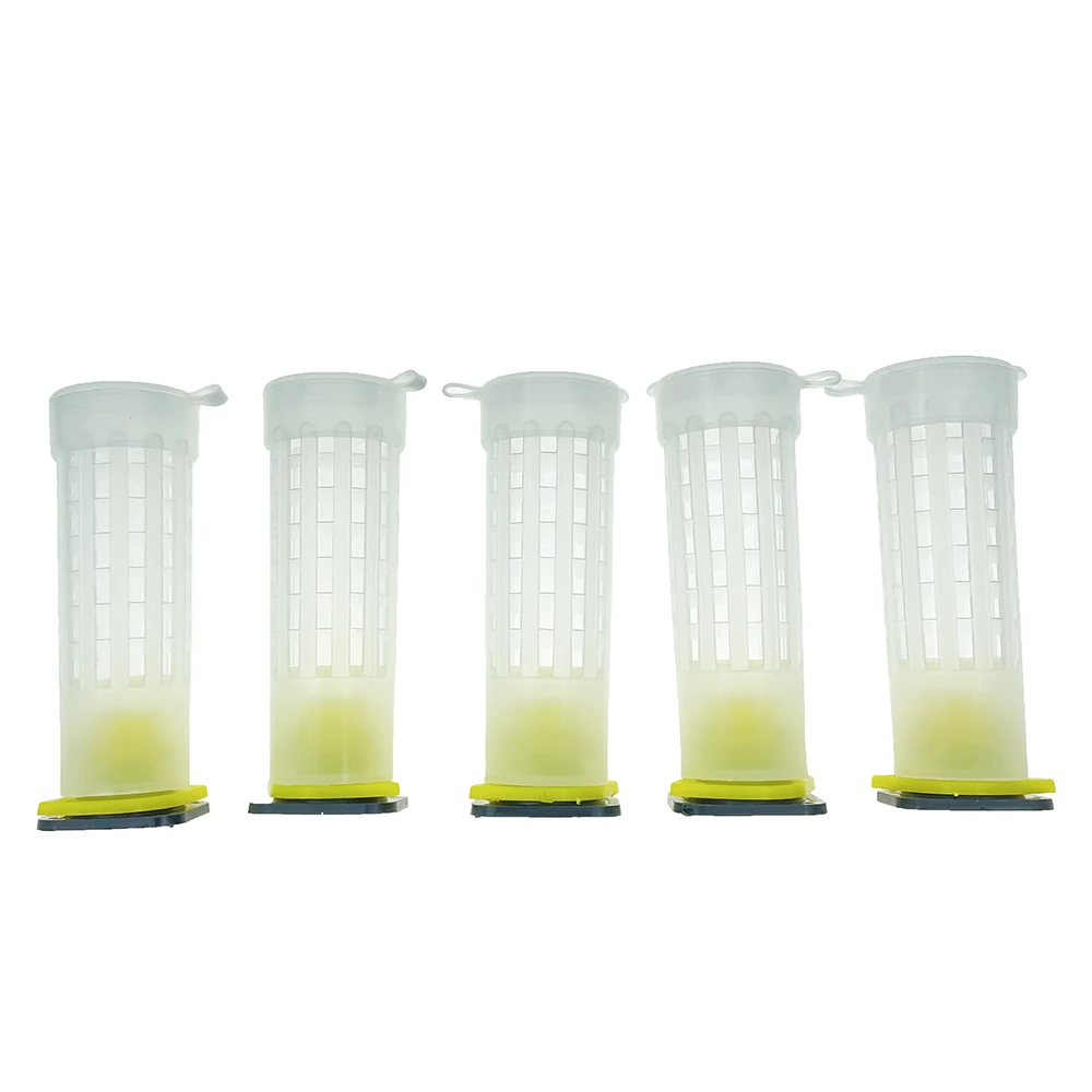 100PCS Queen Rearing Brood Hair Roller Cage Plastic For Egg Sealed Over Cell Gear Base Colony Beekeeping Products Deposit Tools