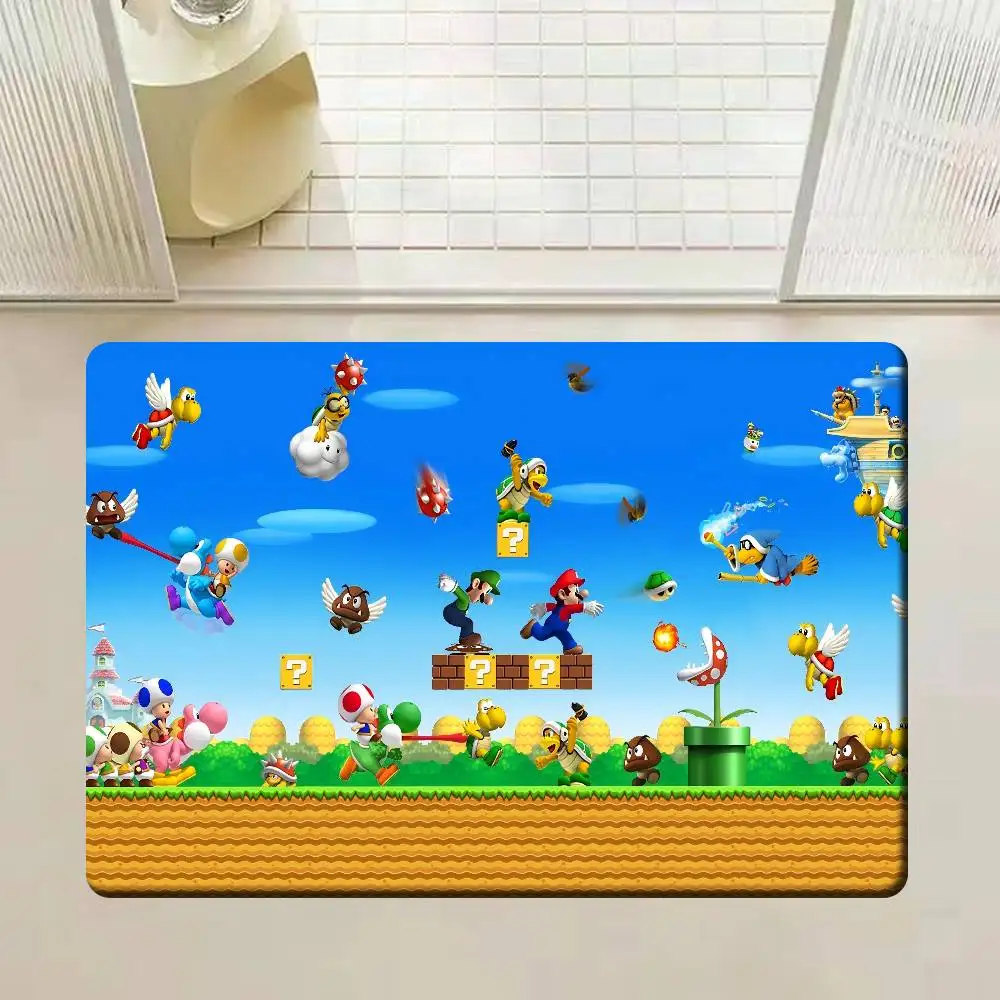 S-Super M-Mario Floor Mat Retro Multiple Choice Living Room Kitchen Rug Non-Slip Modern Home Decor