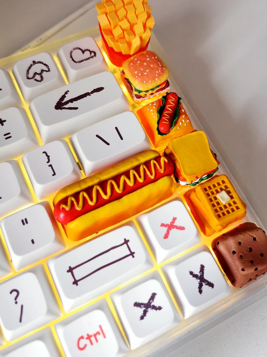 

ESC animation game cartoon Hot dog Sandwich Food keycap Customized cute gift mechanical keyboard keycap