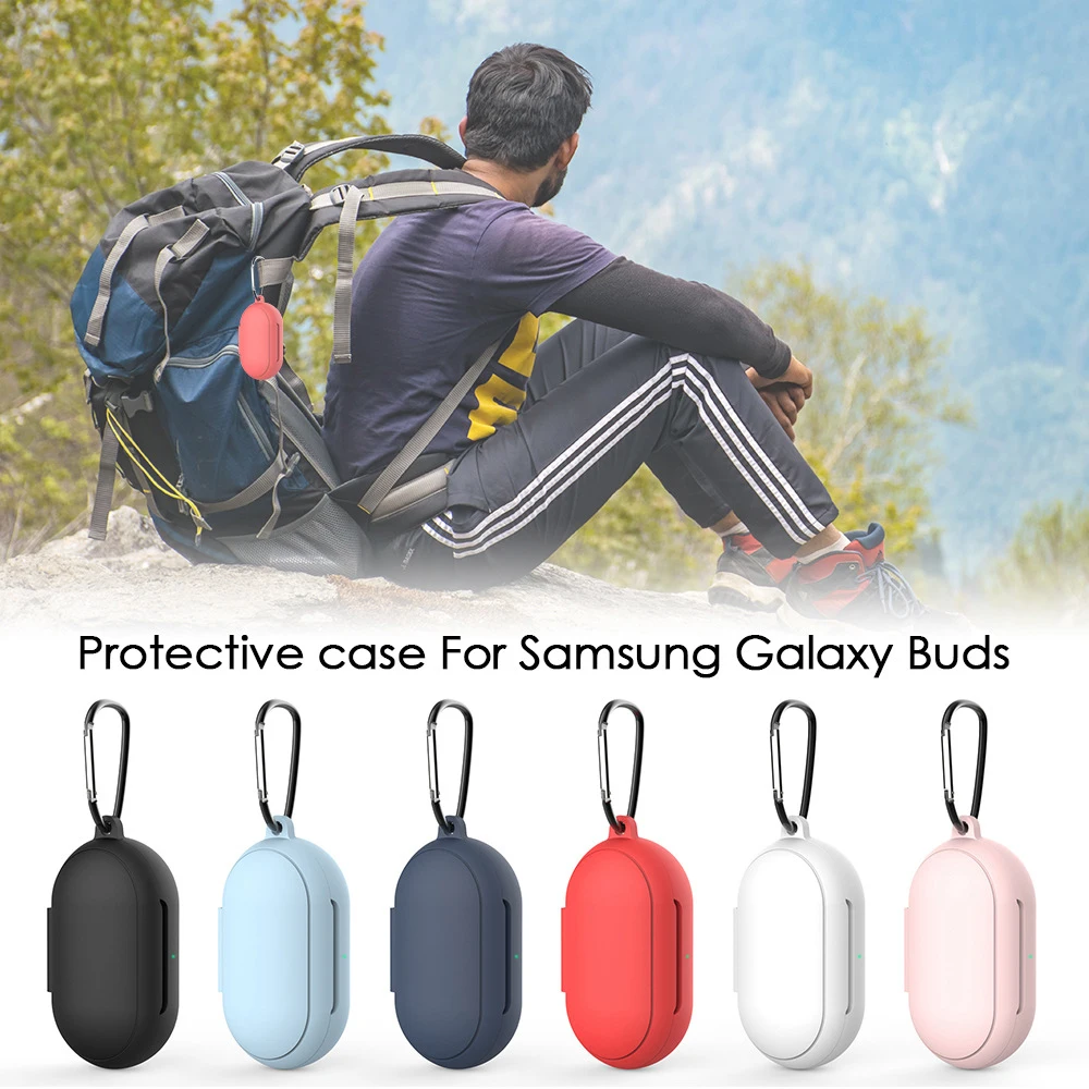 For Samsung Galaxy Buds Plus Earphone Storage Case With Anti-loss Hook Tool Soft Silicone Full Protective Cover Case