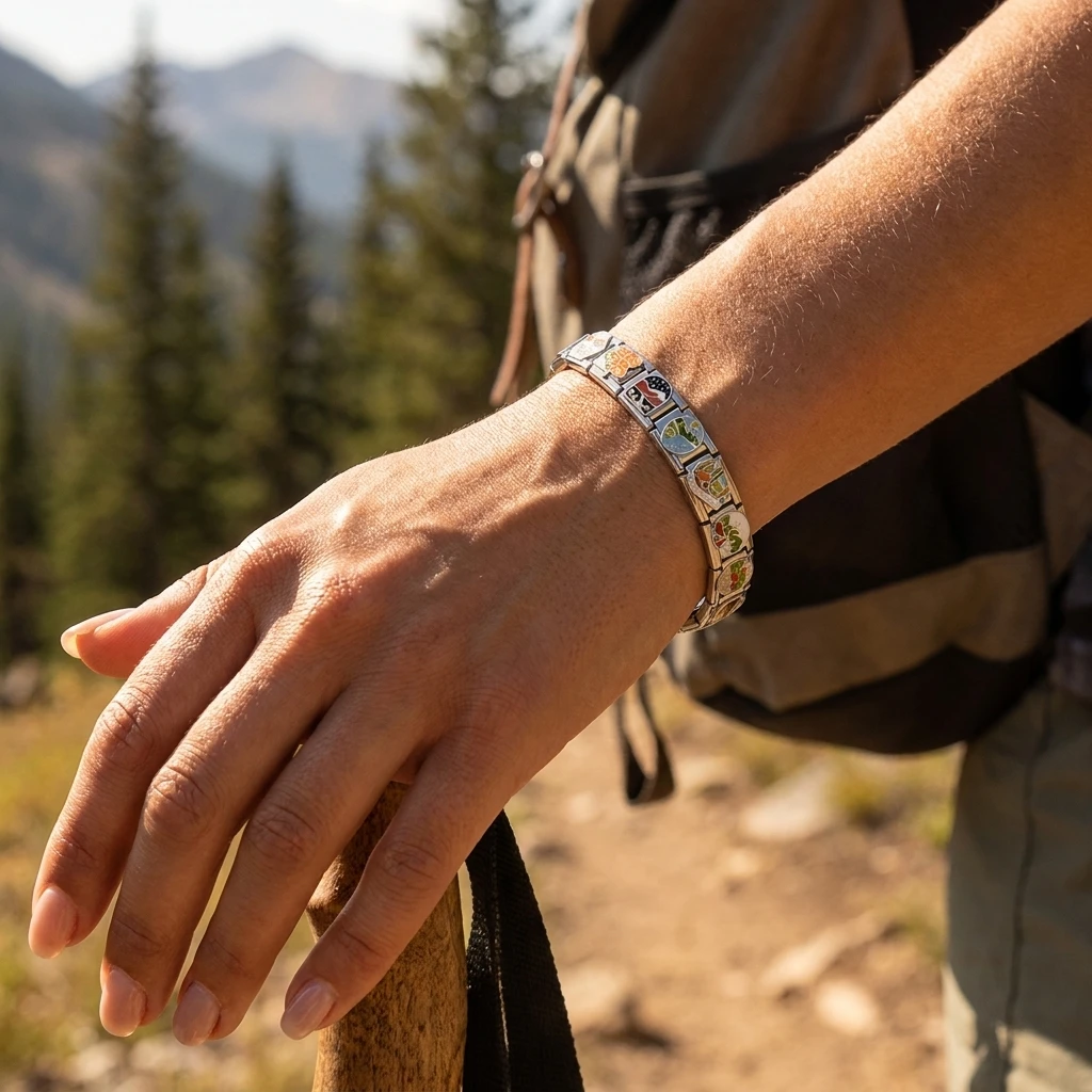 Design Outdoor-Reise-Serie Handketten-Geschenke Edelstahl-Schmuck Italienische Glieder Passend für 9mm Armband-Herstellung DIY-Perlen-Zubehör – Detail 5