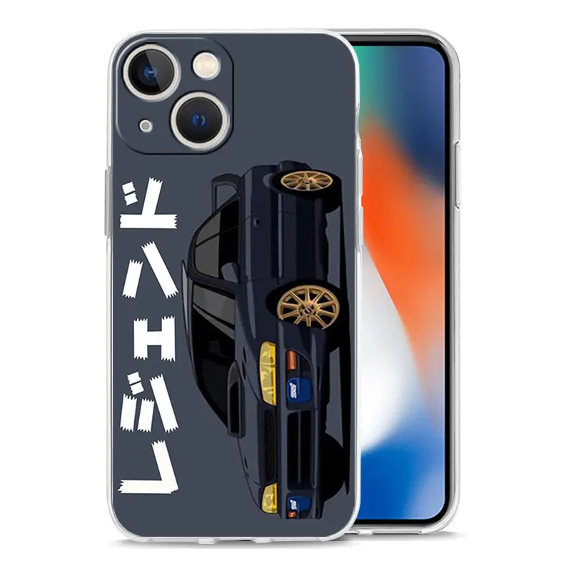 Luxury Phone Case For iPhone 15 14 13 12 11 Pro Max XS X XR 7 8 Plus Soft Clear Shockproof Cover JDM Tokyo Drift Sports Car