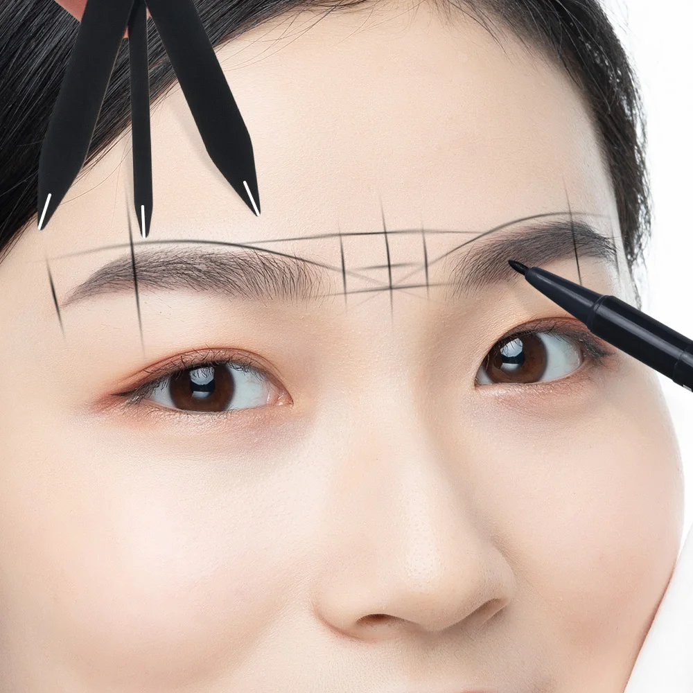 1pc Edelstahl Microblading Balance Positionierung Äquidistan Dreieck Augenbraue Mapping Lineal Golden Ratio Sattel Make-Up-Tool – Detail 3