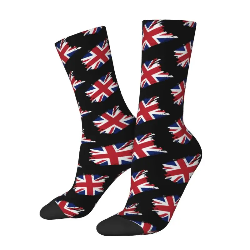 UK Flag Mens Crew Socks Unisex Kawaii 3D Print Union Jack British Proud Dress Socks