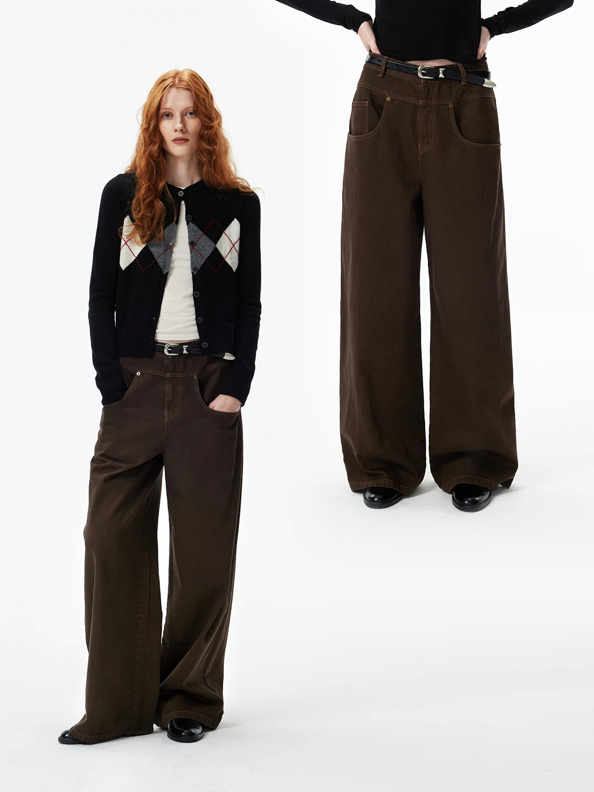 

Брюки с низкой талией и широкими штанинами, хлопковые, А-силуэт, осенне-зимние, женские, повседневные, модные, прямого кроя, на пуговицах, джинсы