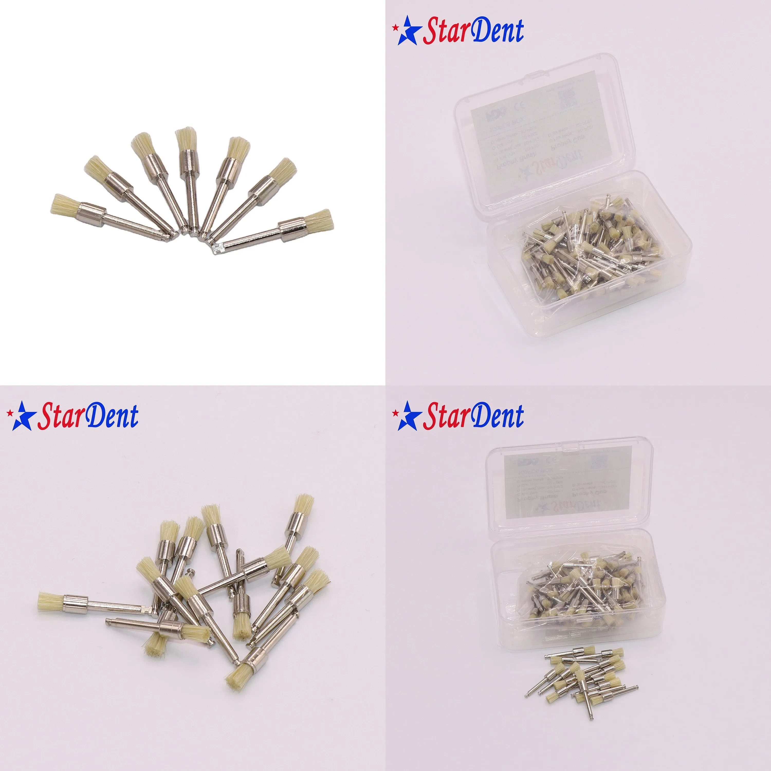 Dentals Disposable Prophy Brush Polisher Horsehair Bristle Teeth Cleaning Tool