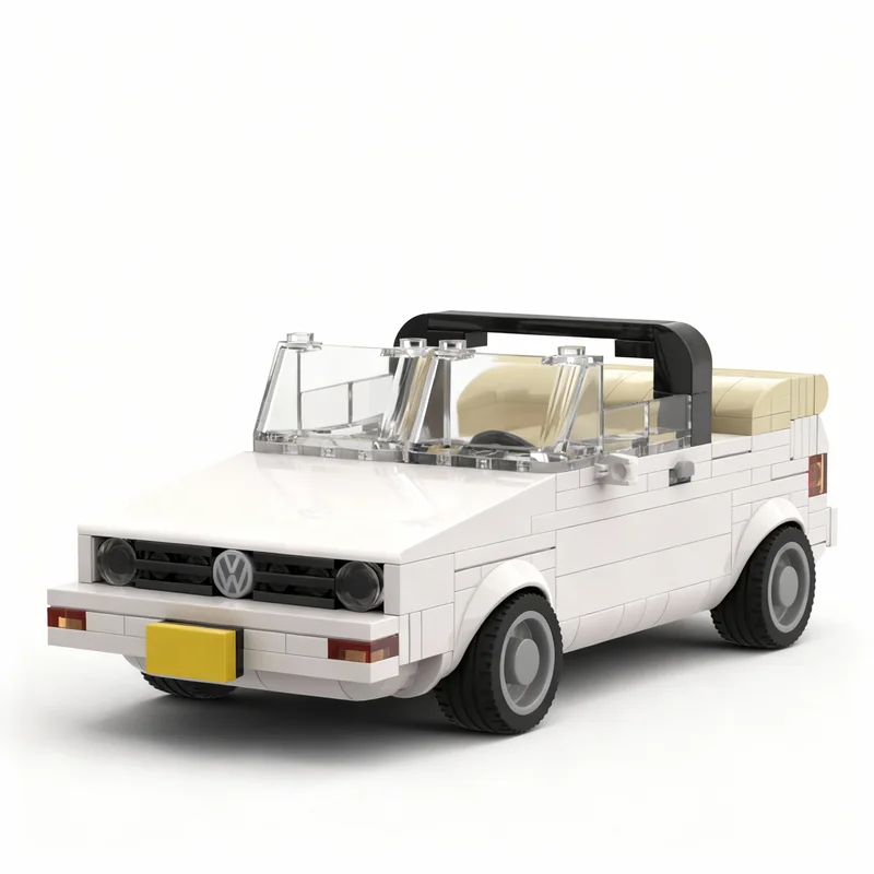 380pcs-moc-city-champions-golf-mk1-convertible-white-edition-model-building-blocks-christmas-gift-architecture-toy-education